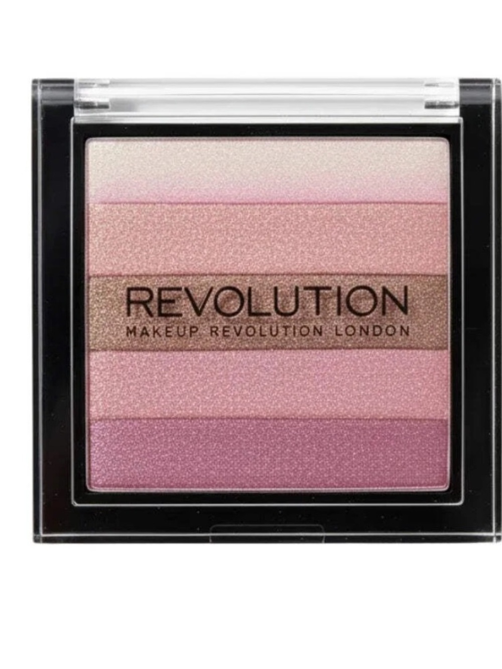 Pink Shimmer Eyeshadow & Highlighter Striped Paletted